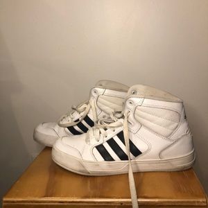 SIZE 8 Well worn Adidas high tops. Will clean according to buyer’s need.